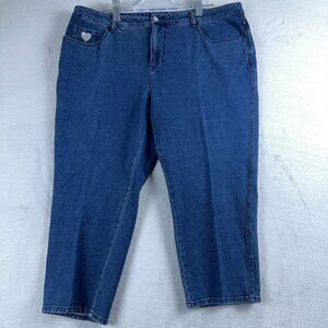 Dream Jeannes By Quacker Factory Capri Jeans High Rise Women's Blue Size 18W